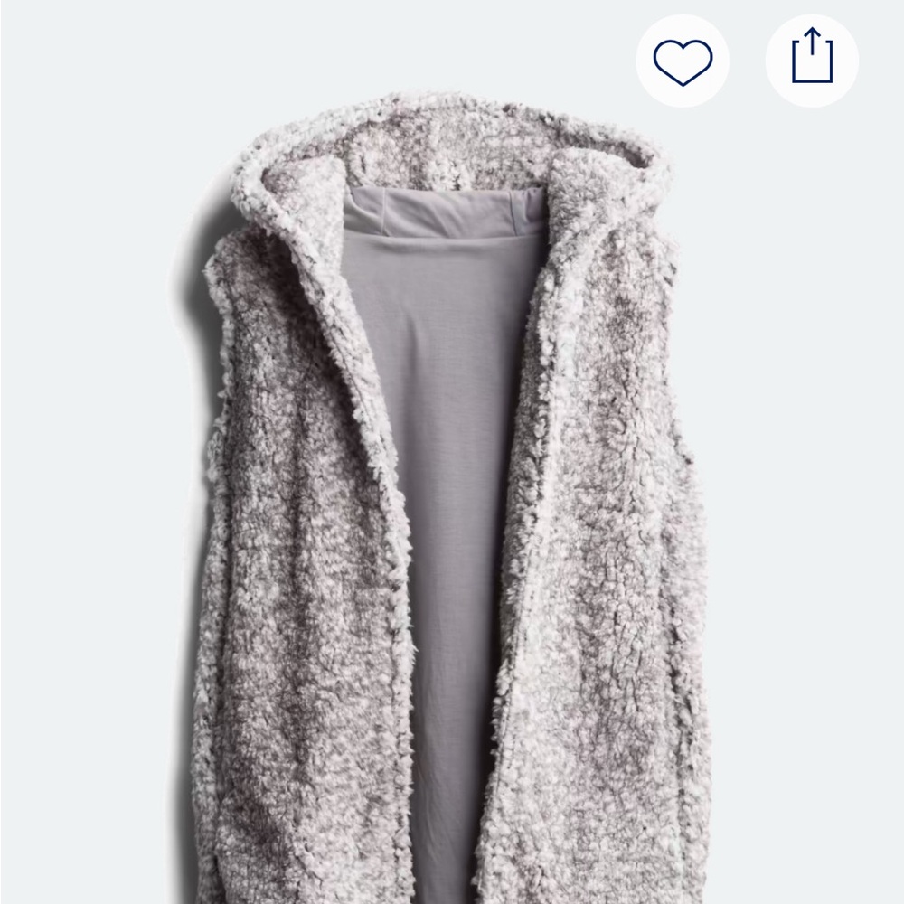 CoffeeShop NY Grey Hooded Sherpa Vest